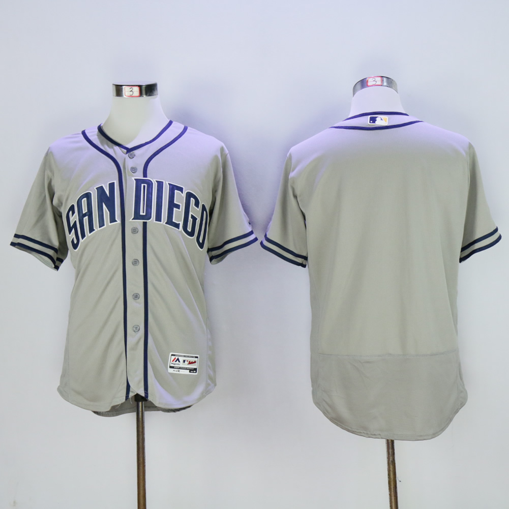 Men San Diego Padres Blank Grey Elite MLB Jerseys